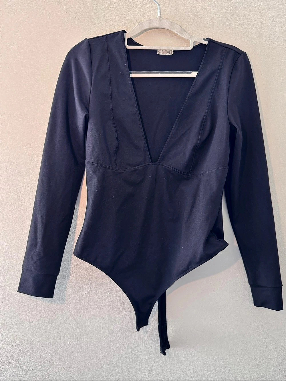 Free People Bodysuit Long Sleeve Black size medium